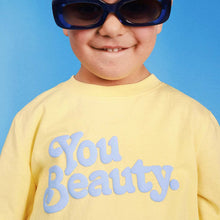 Load image into Gallery viewer, You Beauty Kids Slang Tee in Lemon
