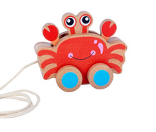 Load image into Gallery viewer, Wooden Pullalong Crab
