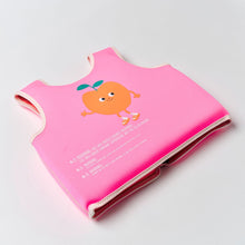 Load image into Gallery viewer, Kids Swim Vest 3-6 Poppy the Peach Neon Pink
