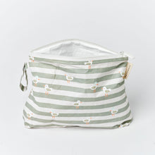 Load image into Gallery viewer, Kids Wet Bag Sammy the Seagull Green Stripe
