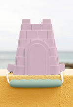 Load image into Gallery viewer, Clovelly castle bucket - new silicone castle-shaped bucket: Bright blue with light blue handle
