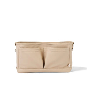 Dimple Faux Leather Stroller Organiser/Pram Caddy - Oat