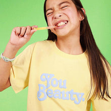 Load image into Gallery viewer, You Beauty Kids Slang Tee in Lemon
