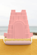 Load image into Gallery viewer, Clovelly castle bucket - new silicone castle-shaped bucket: Yellow with orange handle
