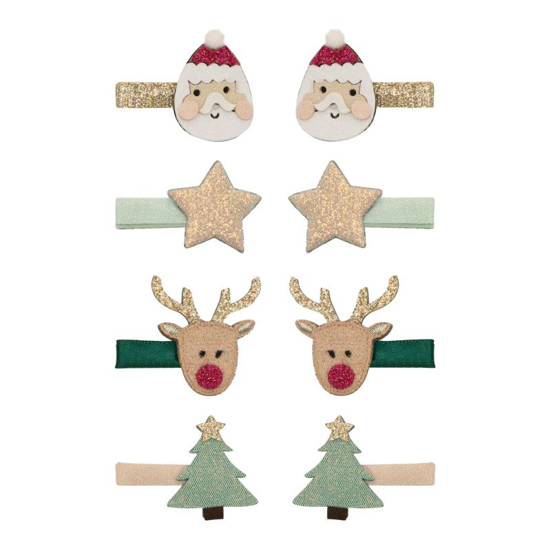 Santa & rudolph mini clips Multi