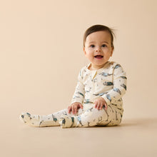 Load image into Gallery viewer, Woolly Whales Organic Zipsuit with Feet
