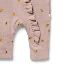 Load image into Gallery viewer, Mini Mando Organic Waffle Ruffle Zipsuit
