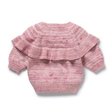 Load image into Gallery viewer, Rhubarb and Cream Organic Knitted Ruffle Jumper
