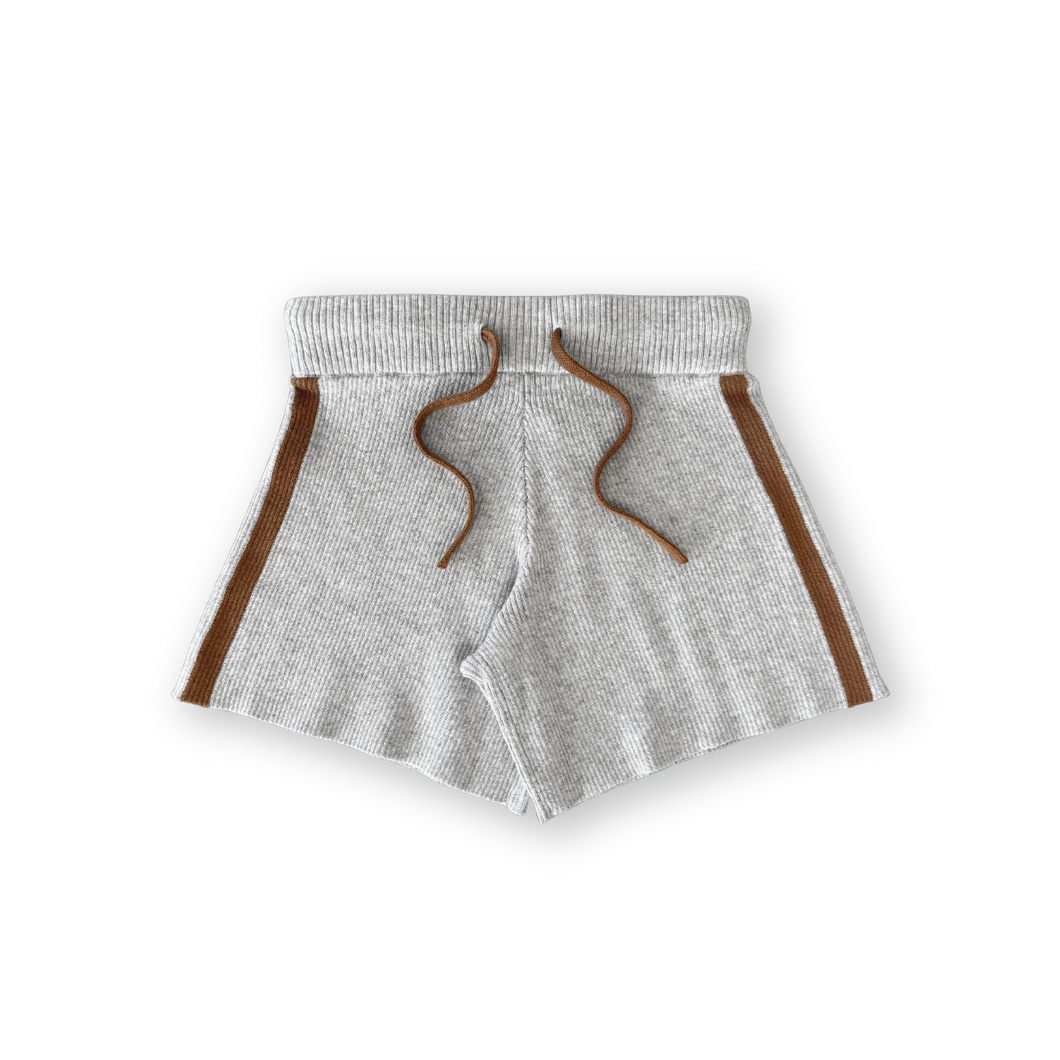 Organic Striped Ribbed Knit Shorts