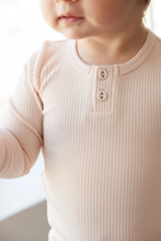 Load image into Gallery viewer, Organic Cotton Modal Long Sleeve Bodysuit - Dainty Pink
