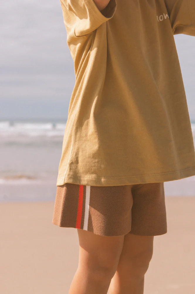 Organic Milano Knit Shorts - Brownie