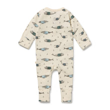 Load image into Gallery viewer, Woolly Whales Organic Zipsuit with Feet
