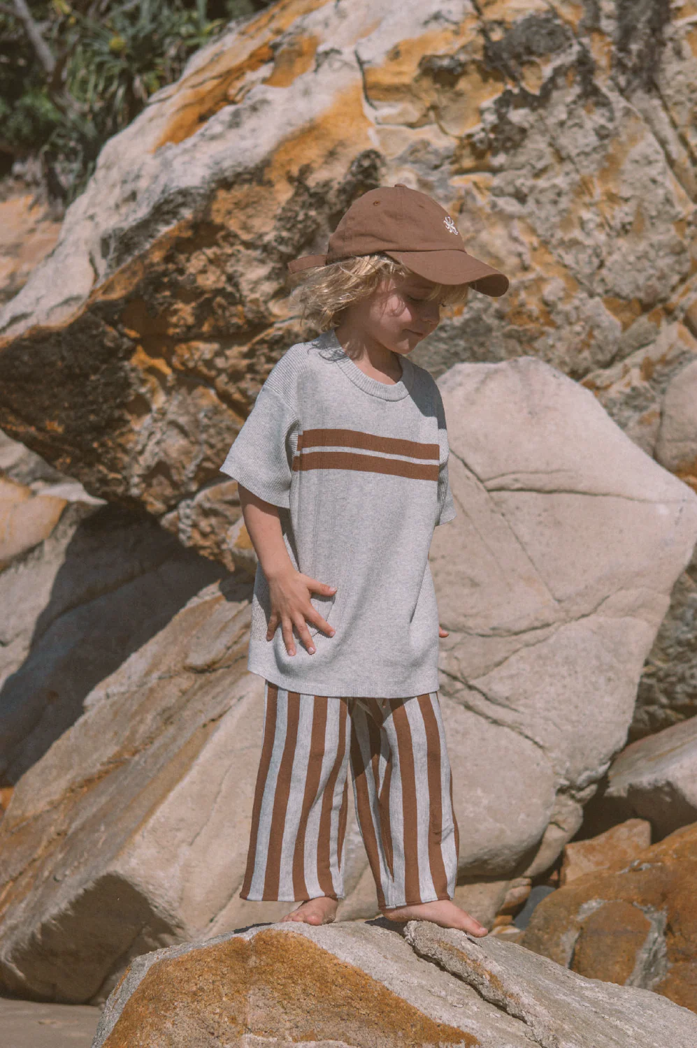 Organic Twin Striped Ribbed Knit Tee