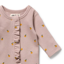 Load image into Gallery viewer, Mini Mando Organic Waffle Ruffle Zipsuit
