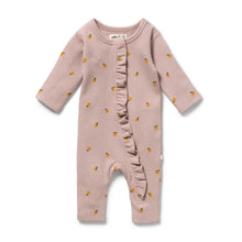 Load image into Gallery viewer, Mini Mando Organic Waffle Ruffle Zipsuit
