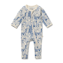 Load image into Gallery viewer, Woodland Adventures Organic Zipsuit with Feet
