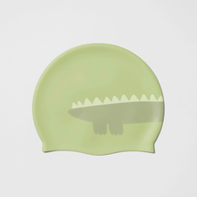 Load image into Gallery viewer, Kids Swimming Cap Cookie The Croc Light Khaki
