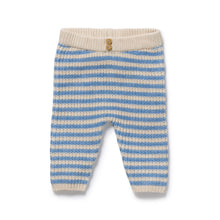 Load image into Gallery viewer, Frosted Blue Organic Knitted Stripe Legging
