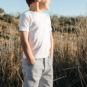 Boys Dress Shorts - Navy Pinstripe
