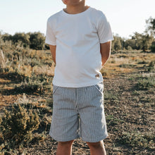 Load image into Gallery viewer, Boys Dress Shorts - Navy Pinstripe

