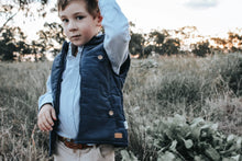 Load image into Gallery viewer, Boys Cooper Puffer Vest - Navy Corduroy
