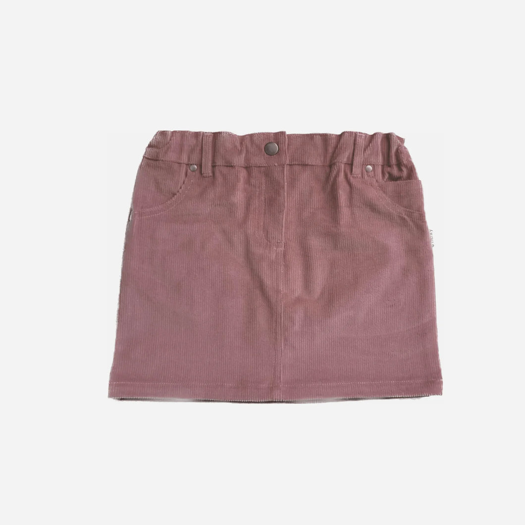 Girls Straight Skirt - Pink Corduroy