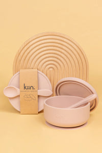 Silicone Suction Bowl with lid + Spoon Set - Blossom