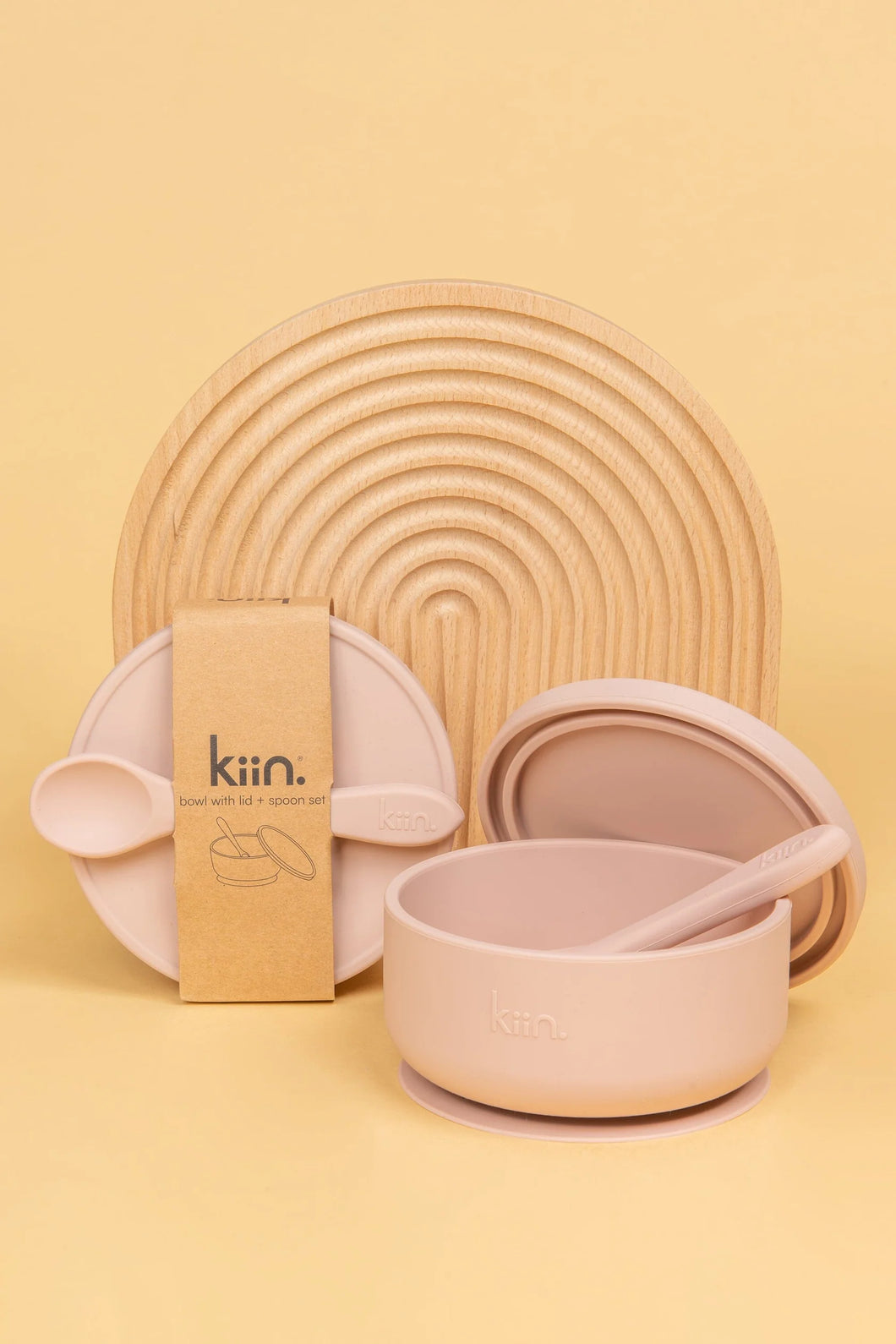 Silicone Suction Bowl with lid + Spoon Set - Blossom
