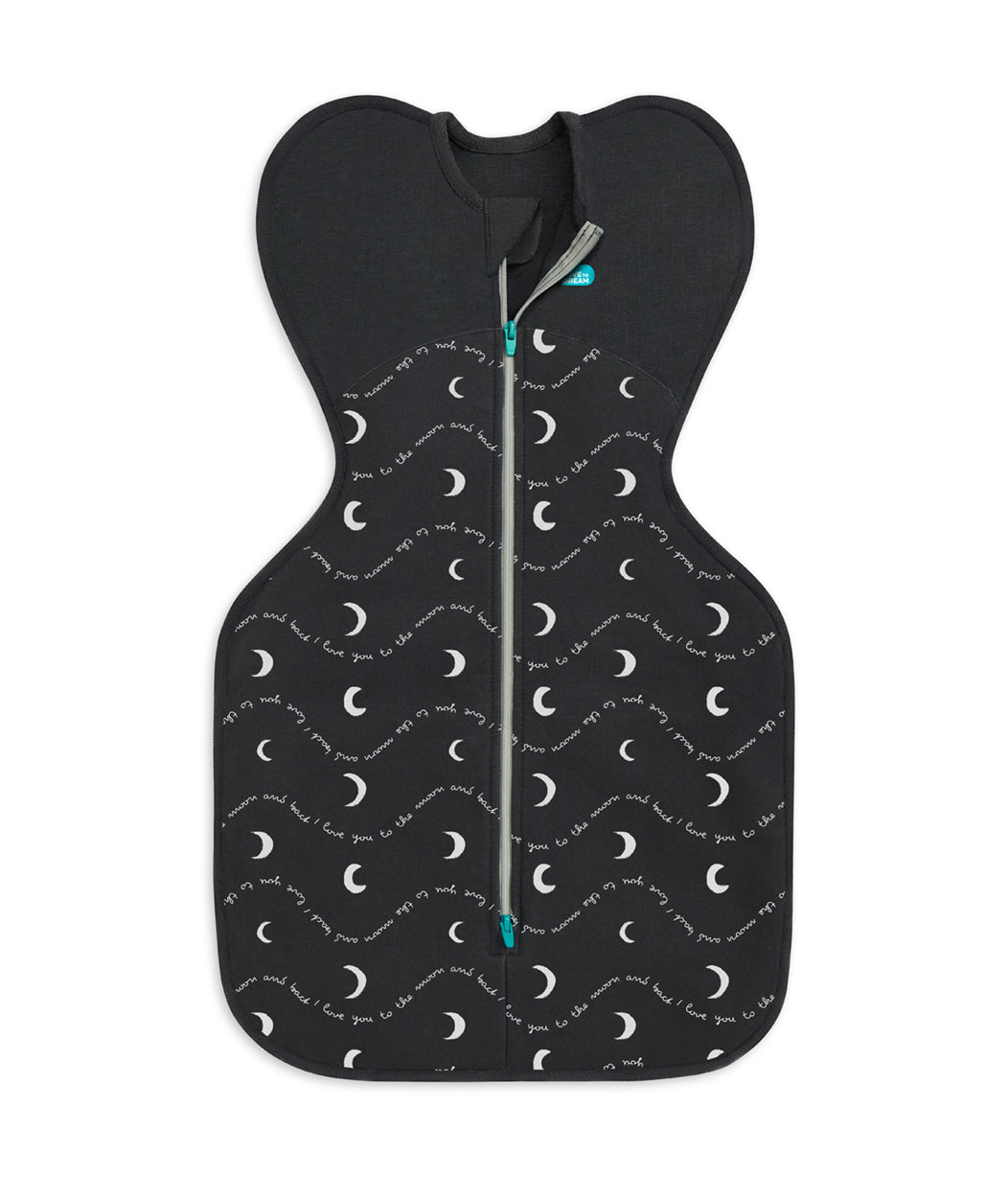 Swaddle Up 1.5T Stretch Cotton Fleece Moon And Back Charcoal