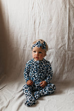 Load image into Gallery viewer, Romper- Ruffled Blue Leopard
