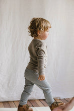 Load image into Gallery viewer, Organic Cotton Fine Rib Legging - Jean Stripe Onyx
