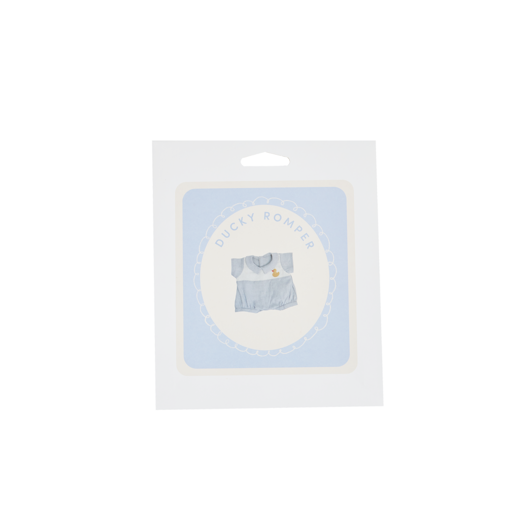 Dinkum Doll Cotton Ducky Romper - Cornflower Blue