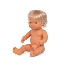 Load image into Gallery viewer, Miniland Doll - Anatomically Correct Baby, Caucasian Girl, 38 cm (UNDRESSED) with Hearing Implant
