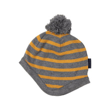 Load image into Gallery viewer, Striped Knit Beanie Charcoal Stripe
