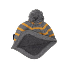 Load image into Gallery viewer, Striped Knit Beanie Charcoal Stripe
