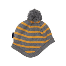 Load image into Gallery viewer, Striped Knit Beanie Charcoal Stripe
