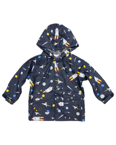 Space Rocket Raincoat - Navy