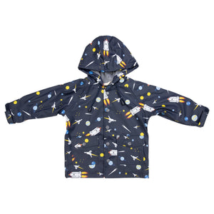 Space Rocket Raincoat - Navy