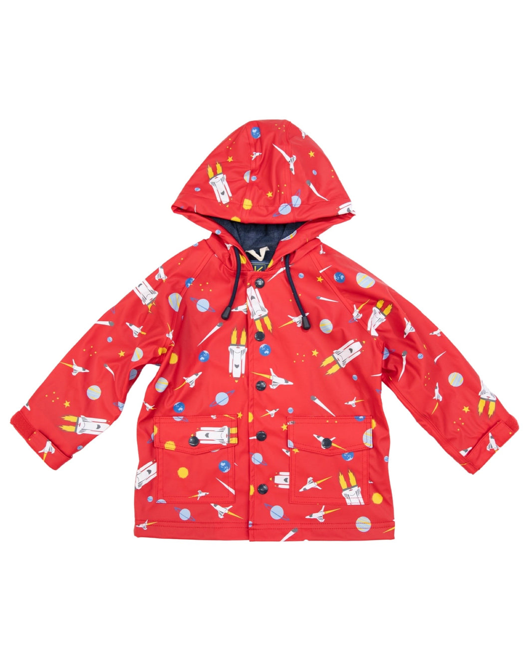 Space Rocket Raincoat - Red