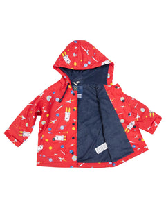 Space Rocket Raincoat - Red