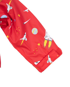 Space Rocket Raincoat - Red