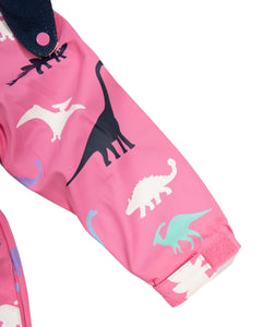 Girl Dinosaur Colour Change Raincoat - Pink
