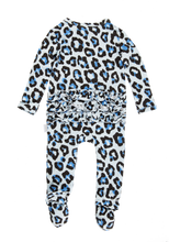 Load image into Gallery viewer, Romper- Ruffled Blue Leopard
