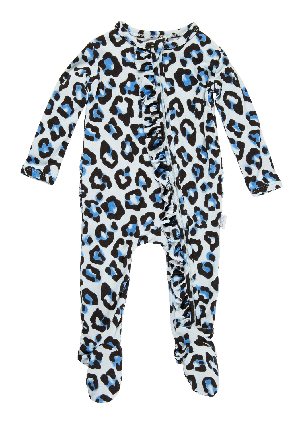 Romper- Ruffled Blue Leopard