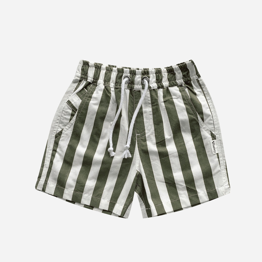 Boys Sonny Shorts - Green Stripe
