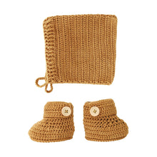 Load image into Gallery viewer, Cinnamon | Crochet Bonnet &amp; Bootie Set | Handmade

