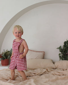 Christmas Gingham Tailored Unisex Overalls