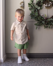 Load image into Gallery viewer, Christmas Khaki Green Curved Shorts
