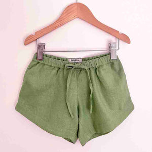 Christmas Khaki Green Curved Shorts