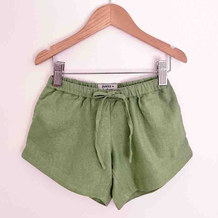 Christmas Khaki Green Curved Shorts